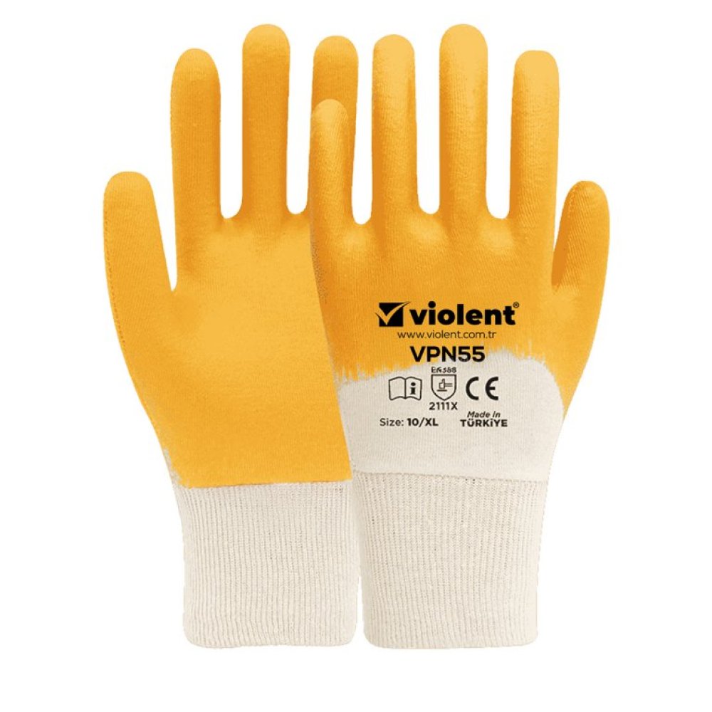 VİOLENT SARI NİTRİL ELDİVEN NO10 VPN55 (VİO2525)