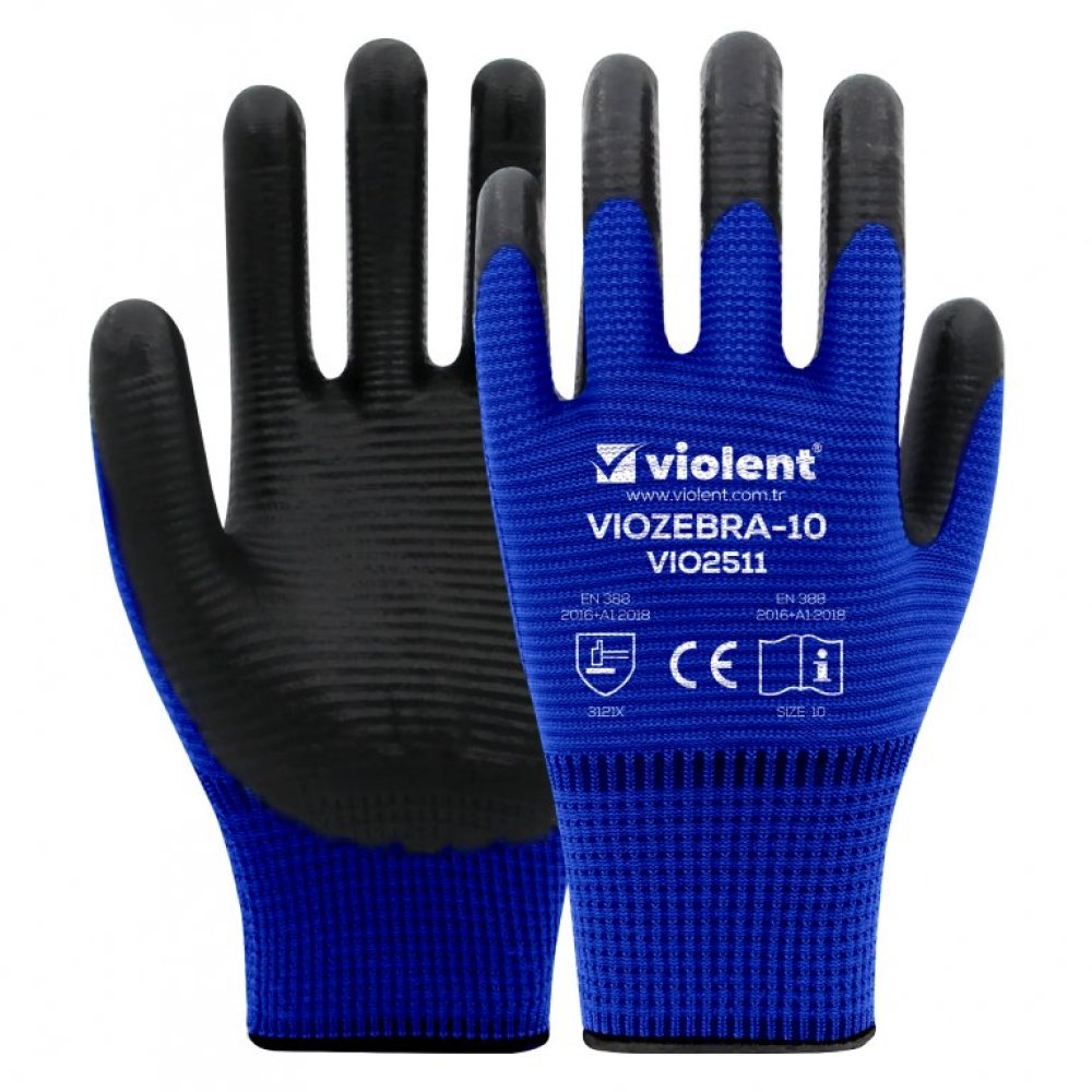 VİOZEBRA NİTRİL ELDİVEN MAVİ SİYAH NO:10 2511